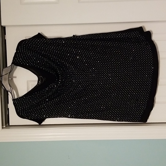 INC International  Concepts Woman Top, black with silver studs, size 3X - Picture 1 of 6